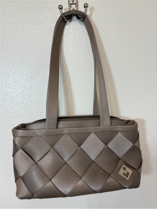 Maggie Bags Handbags - Woven Shoulder Tote in Taupe